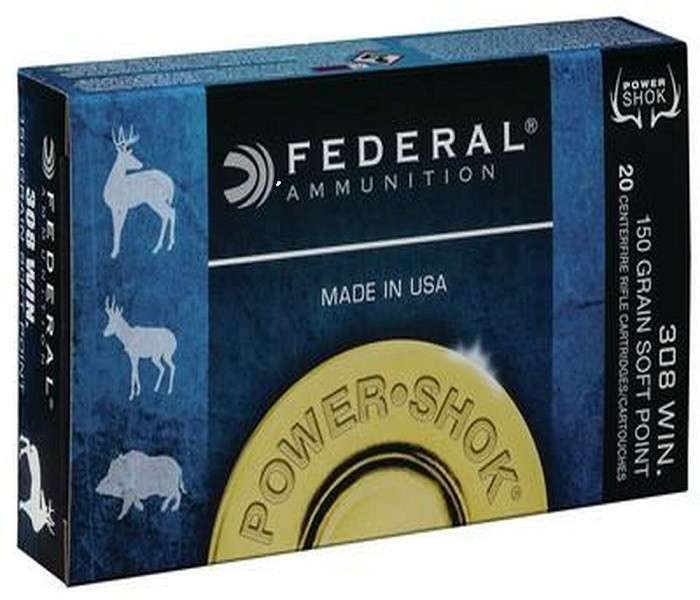 FEDERAL POWER SHOK .308 WINCHESTER 150 GRAIN SOFT POINT