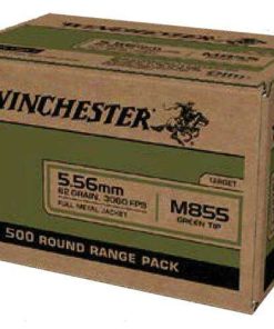 WINCHESTER USA GREEN TIP 5.56X45MM NATO 62 GRAIN FMJ 500 ROUNDS - WM855500